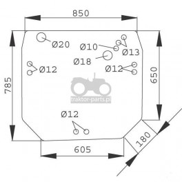 1020-KA32 Szyba tylna zielona John Deere,R206835