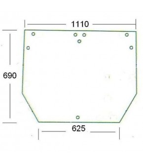 1020-KA33 Szyba tylna zielona John Deere,ER047360