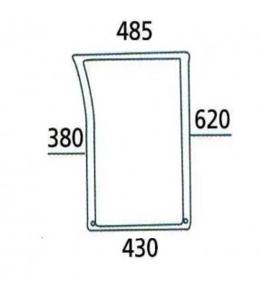 1020-KA60 Szyba przednia dolna lewa John Deere,R96196