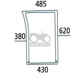1020-KA60 Szyba przednia dolna lewa John Deere,R96196