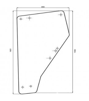 1020-KA65 Szyba drzwi P/L John Deere,6005023110, RT6005023110,